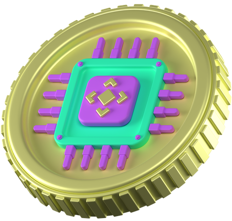 Bitcoin Chip  3D Icon