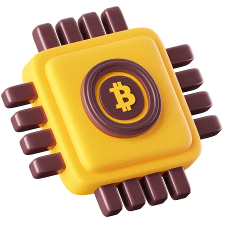 Bitcoin Chip  3D Icon