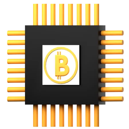 Bitcoin Chip  3D Icon