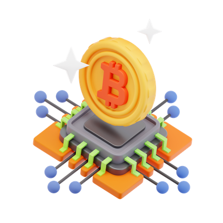 Bitcoin Chip  3D Icon