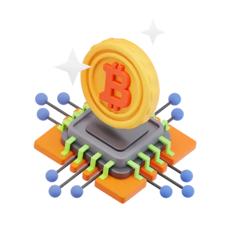 Bitcoin Chip  3D Icon