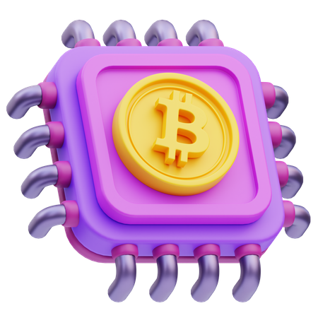 Bitcoin Chip  3D Icon