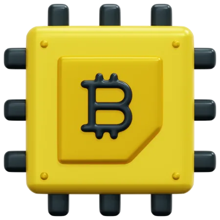 Bitcoin Chip  3D Icon