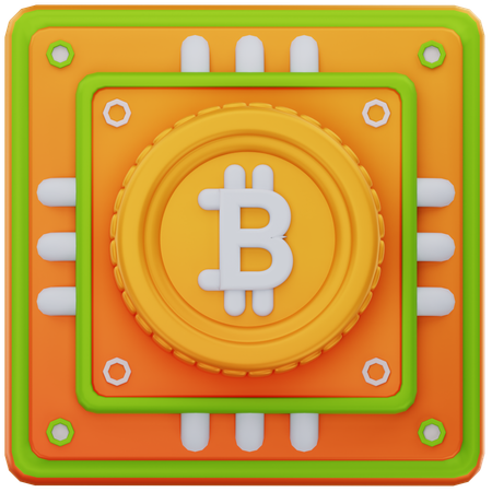 Bitcoin Chip  3D Icon