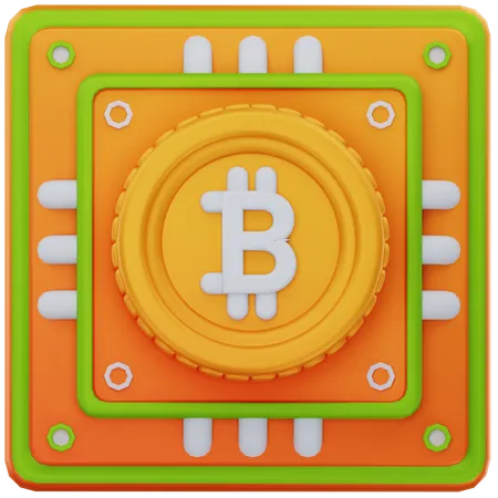 Bitcoin Chip  3D Icon