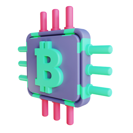 Bitcoin-Chip  3D Icon
