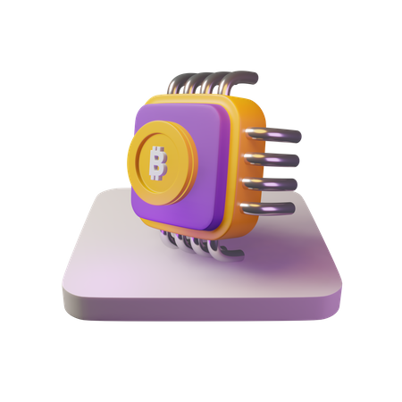 Bitcoin-Chip  3D Icon