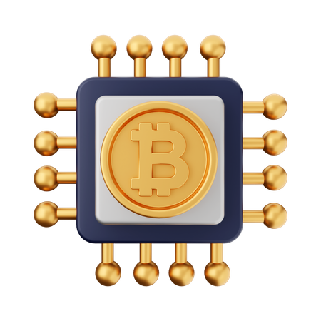 Bitcoin Chip  3D Icon