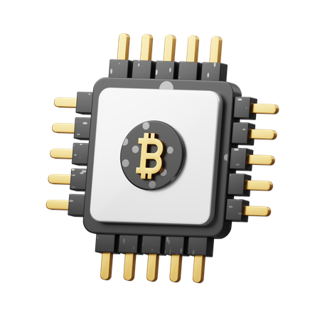 Bitcoin Chip  3D Illustration