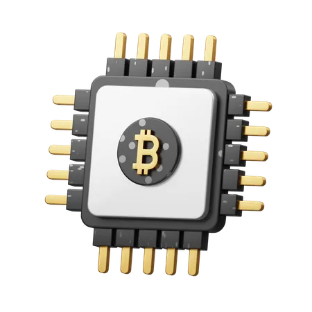 Bitcoin Chip  3D Illustration