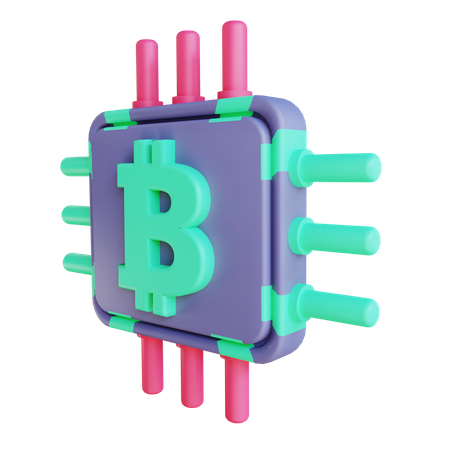 Bitcoin Chip 3D Illustration