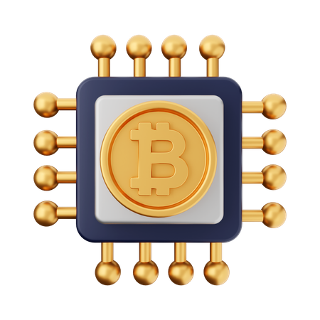 Bitcoin-Chip  3D Icon