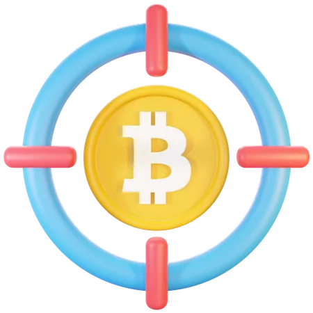 Cible Bitcoin  3D Illustration