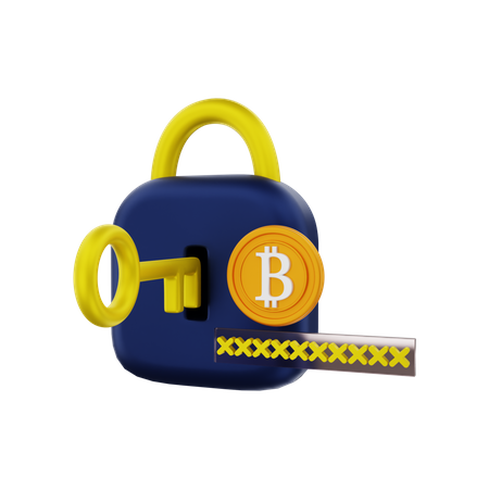 Bitcoin cifrado  3D Illustration