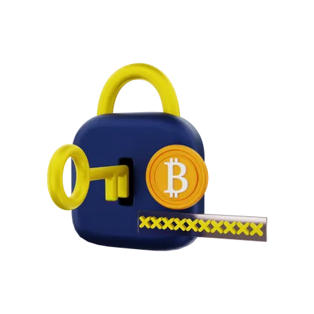 Bitcoin cifrado  3D Illustration