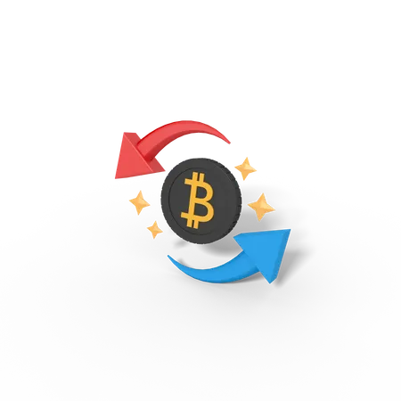 3 D Illustration Of Bitcoin Circulation 3D Icon