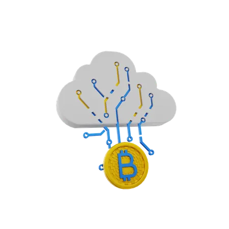 Bitcoin Cloud  3D Icon