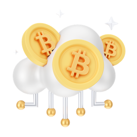 Bitcoin Cloud  3D Icon