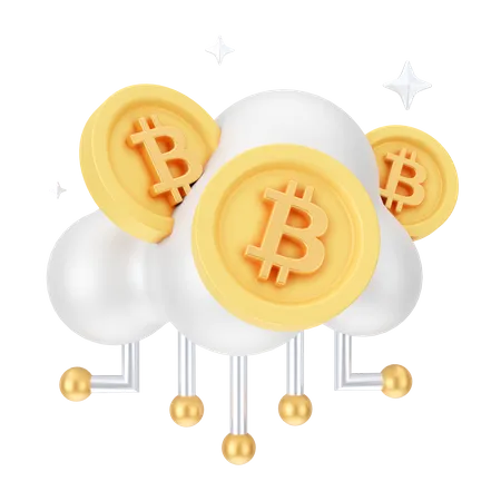 Bitcoin Cloud  3D Icon