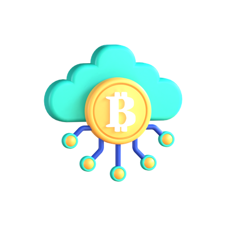 Bitcoin Cloud  3D Icon