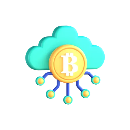 Bitcoin Cloud  3D Icon