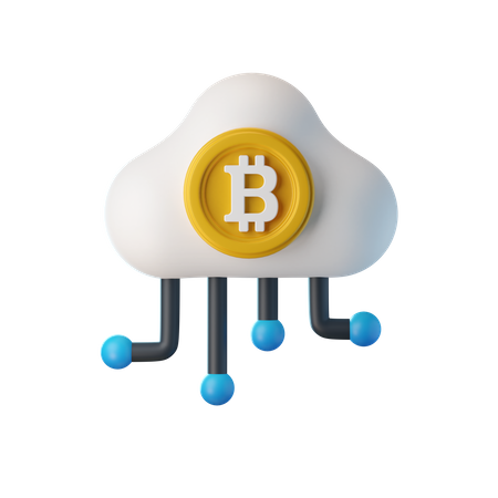 Bitcoin Cloud  3D Icon