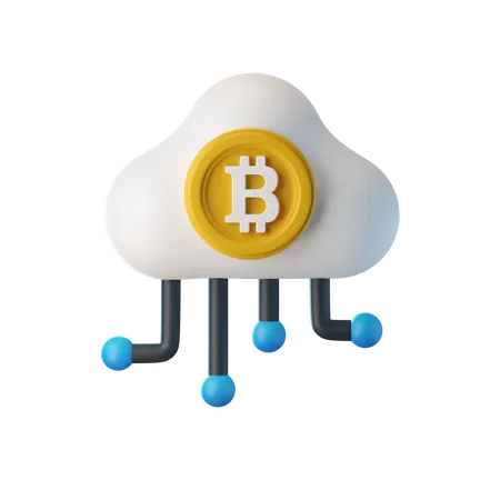 Bitcoin Cloud  3D Icon