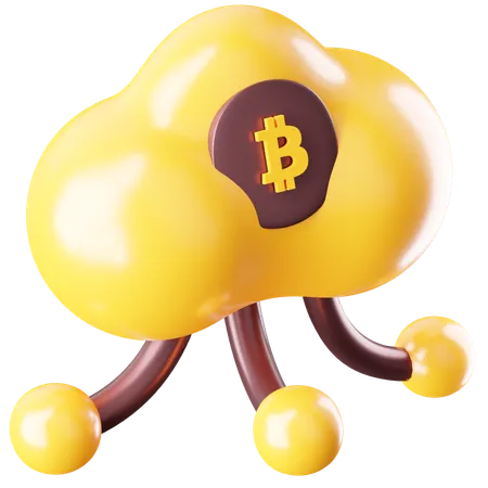 Bitcoin Cloud  3D Icon