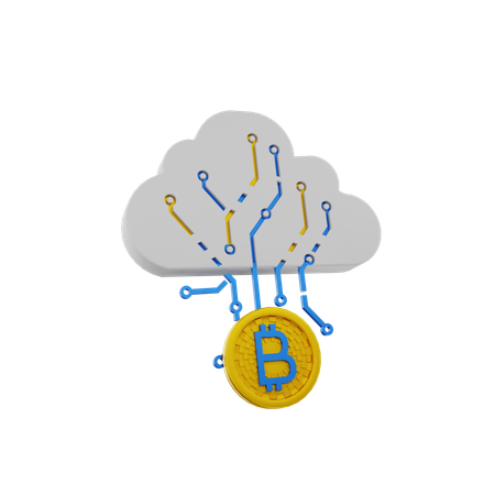 Bitcoin Cloud  3D Icon