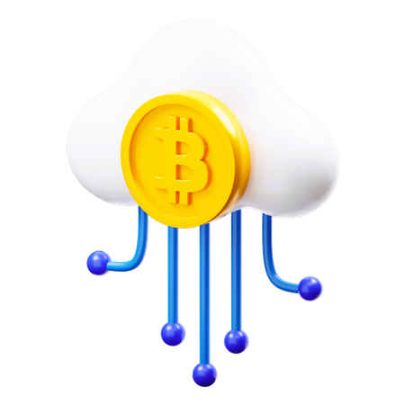 Bitcoin Cloud  3D Icon