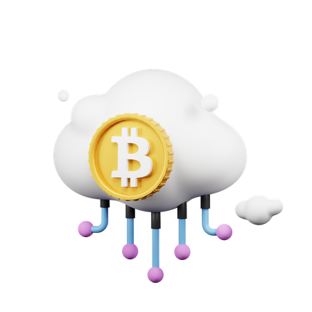 Bitcoin Cloud  3D Icon