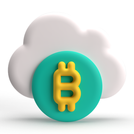 Bitcoin Cloud  3D Icon