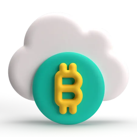 Bitcoin Cloud  3D Icon