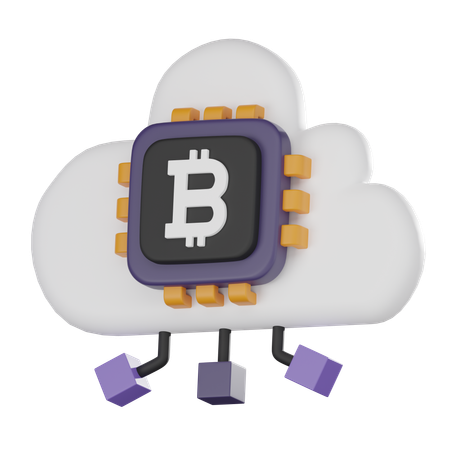 Bitcoin Cloud  3D Icon