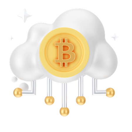 Bitcoin Cloud  3D Icon