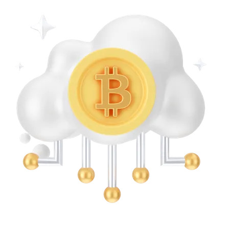 Bitcoin Cloud  3D Icon