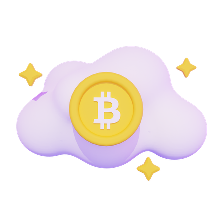 Bitcoin Cloud  3D Icon