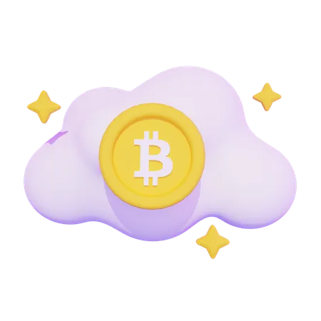 Bitcoin Cloud  3D Icon