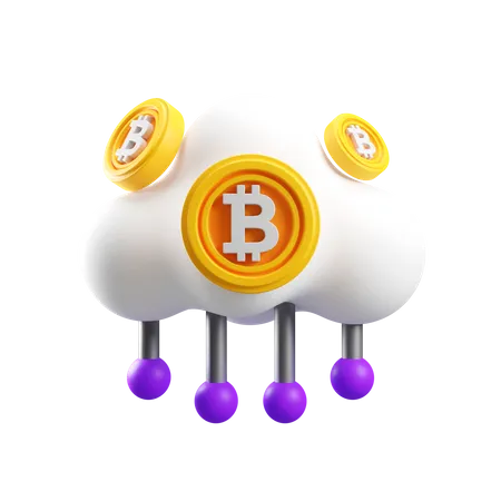 Bitcoin Cloud  3D Icon