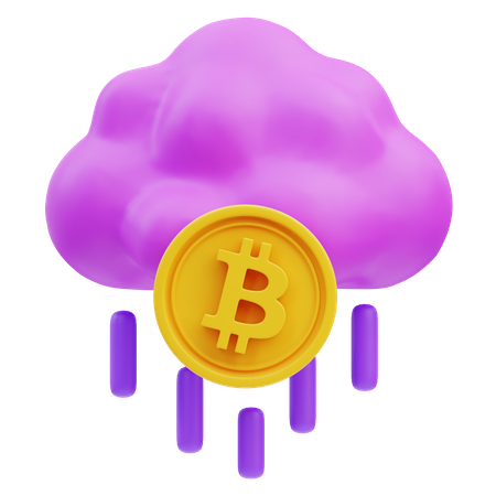 Bitcoin Cloud  3D Icon