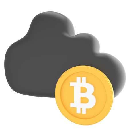 Bitcoin Cloud  3D Icon