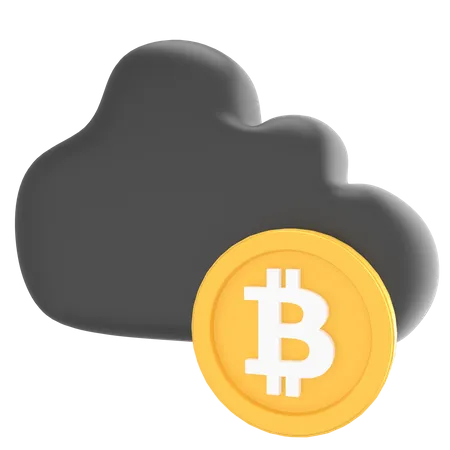 Bitcoin Cloud  3D Icon