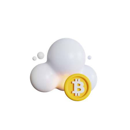 Bitcoin Cloud  3D Icon