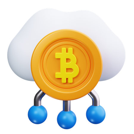 Bitcoin Cloud  3D Icon