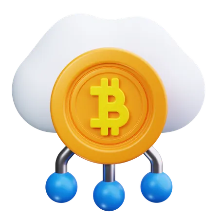 Bitcoin Cloud  3D Icon