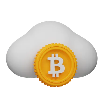 Bitcoin Cloud  3D Icon