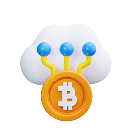 Bitcoin Cloud  3D Icon