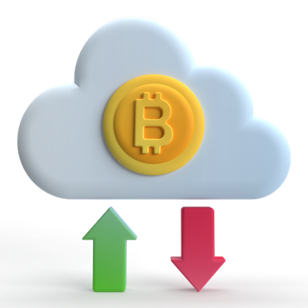 Bitcoin Cloud  3D Icon