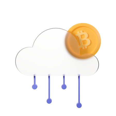 Bitcoin Cloud  3D Icon