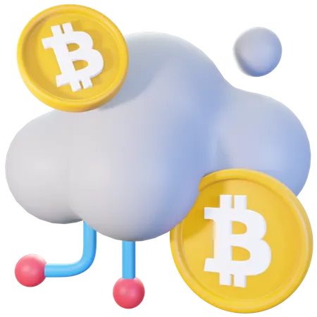 Nuage de bitcoins  3D Illustration
